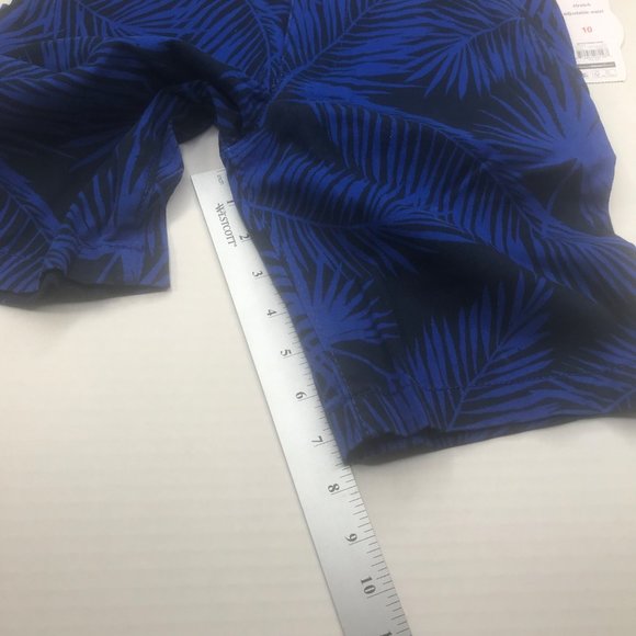 Wonder Nation Boy's Size 10 Adjustable Waist Flat Front Short Blue Palm Leaf New - Picture 9 of 13